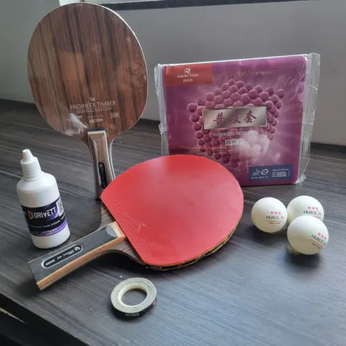 Kit Raquete de Tênis de Mesa e bola (vários materiais)