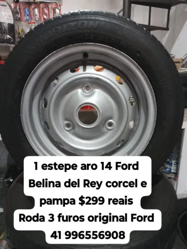 Estepe Ford Pampa Belina del Rey corcel aro 14 roda e pneu pronto Disk entrega