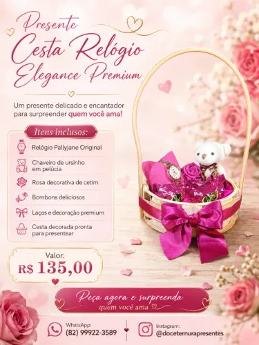 Cesta Relógio Elegance Premium