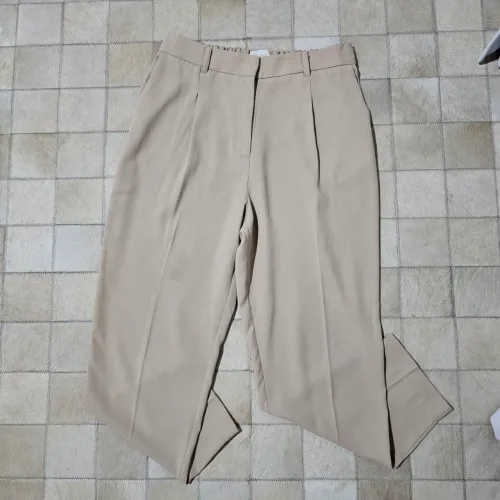 Calça de tecido shoulder bege