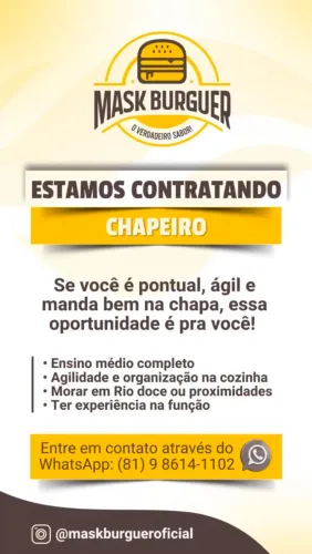 Vaga para chapeiro