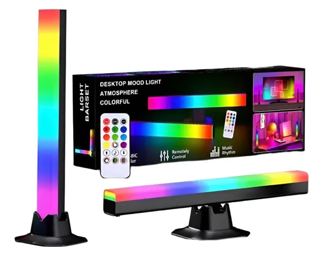 Barra Led Rgb Gamer Sensor Rítmica Musica C/controle Base Rgb