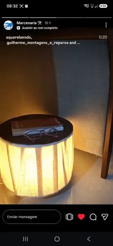 Vendo mesinha de centro artesanal com led