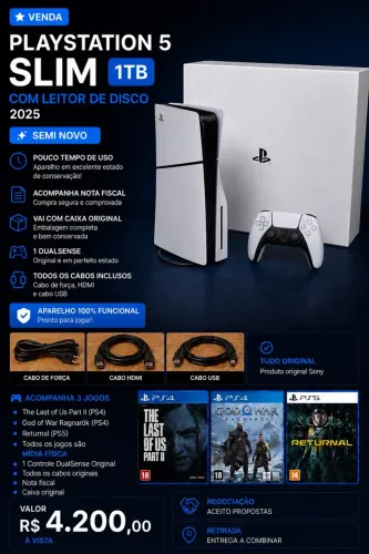 Playstation 5 1TB leitor de disco