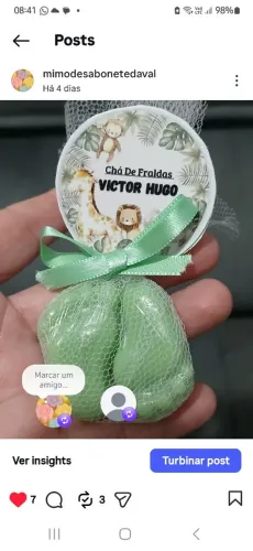 Lembrança de chá de fraldas de sabonete 