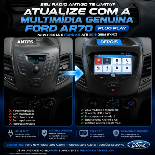 Multimídia Ford Ka e New Fiesta Ar70