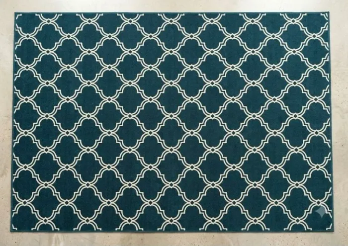 Tapete geométrico azul (3x2m) - perfeito estado na frente!