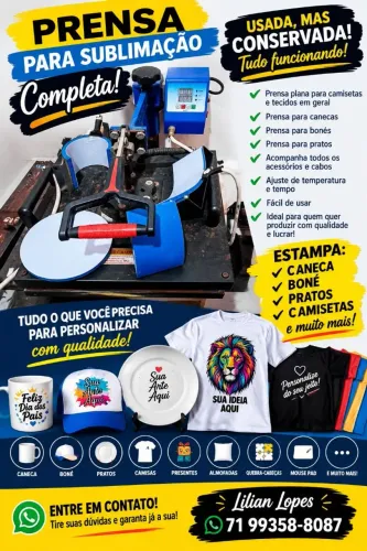 Pressa para sublimação 8 em 1