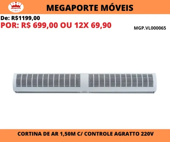Cortina de Ar 1,50 Agratto 220V 