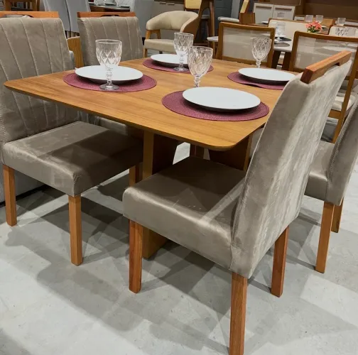 Mesa de Jantar Laminada + 4 Cadeiras NOVO