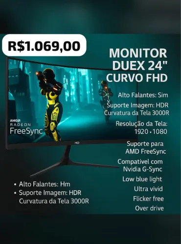 Monitor duex 24 polegadas curvado