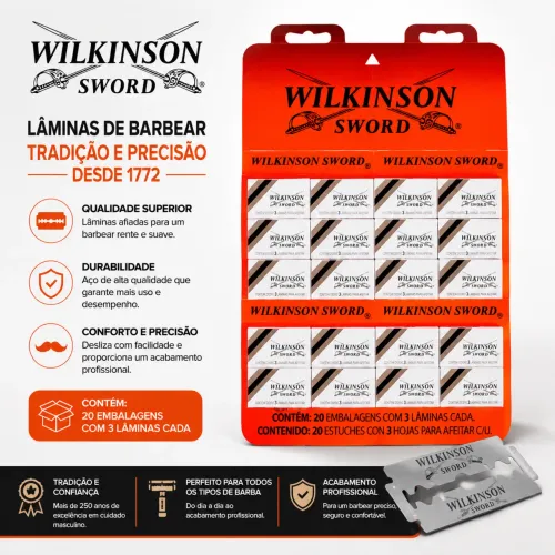 Lâmina de Barbear Wilkinson 60 unidades