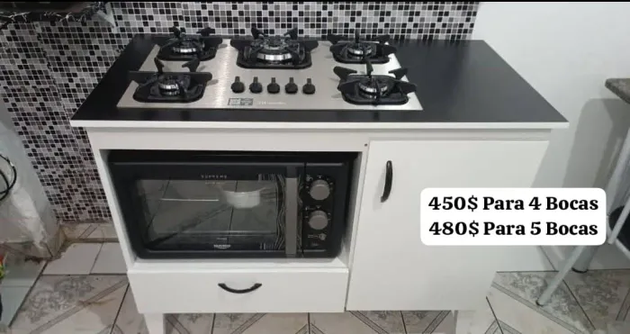 Balcão para cooktop 4/5 bocas