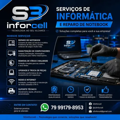 s3inforcell Reparamos seu notebook ou seu PC