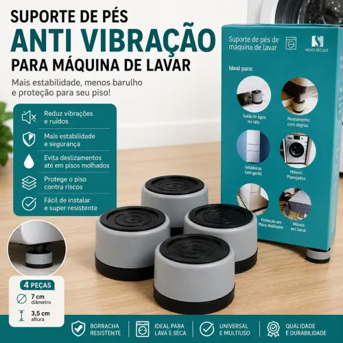 Suporte Pé Máquina de Lavar ou Geladeira Antiderrapante