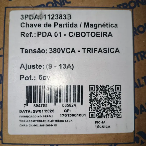 Chave magnética trifásica 380V 9-13A 06CV