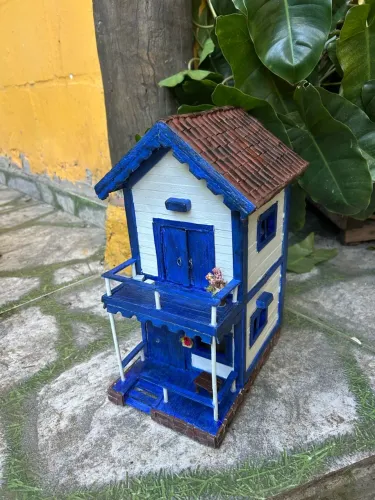 Luminária casinha madeira 
