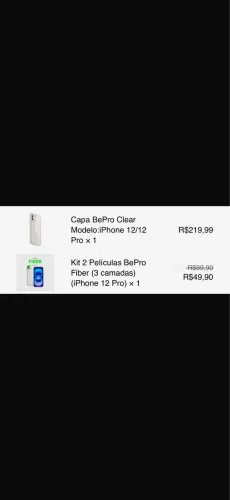 Kit com capa e película BePro iPhone 12 Pro
