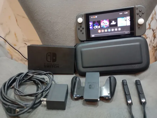 Nintendo switch V2 desbloqueado 256gb com jogos passo cartão até 12x com juros