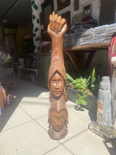 TRÍPLICE FIGA - ESCULTURA EM JACARANDÁ | ENTALHE ARTESANAL | PEÇA ÚNICA