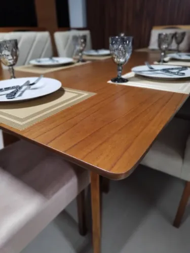 Mesa de Jantar com tampo Madeira 2.00x1.00 06 cadeiras 
