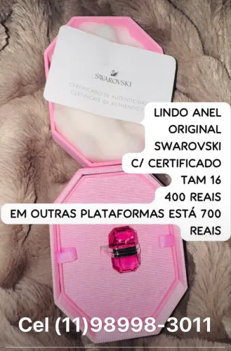 ANEL SWAROVSKI ORIGINAL C/ CERTIFICADO