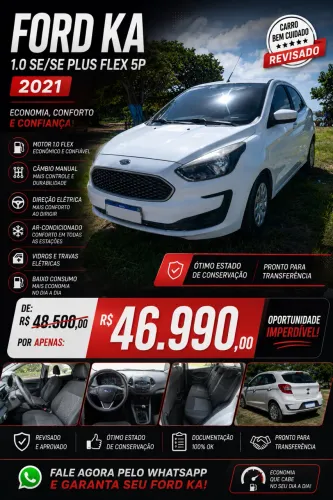 Ford KA 1.0 Se/se Plus Tivct Flex 5P 2021