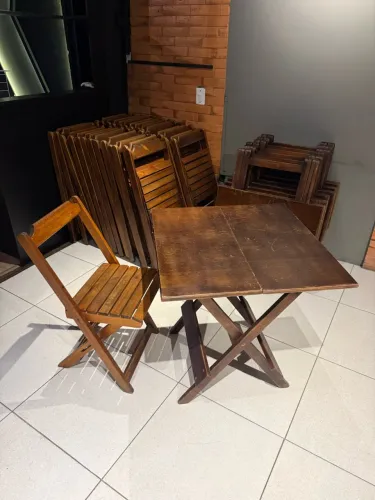 Mesa Bar Lanchonete dobrável madeira