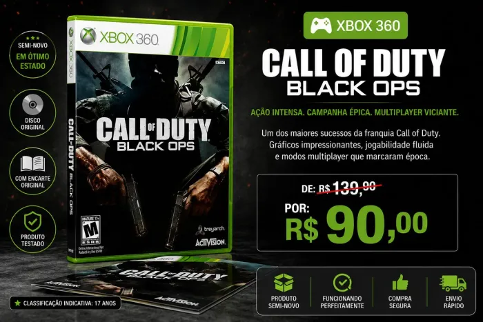 Call of Duty Black Ops para Xbox 360 - semi-novo $