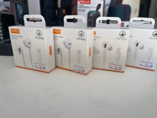 Fone com fio pro seu iPhone light ou tipo C compatível 15 ao 17