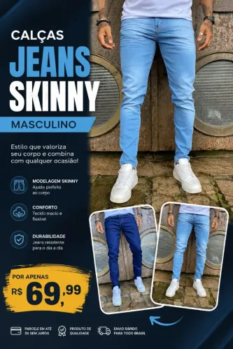 Calças jeans masculina 