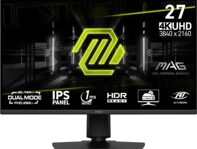 Monitor Gamer MSI MAG 27", Dual Mode, 4K, 144Hz IPS MAG275UPDE14