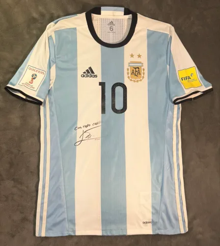 Camisa Argentina 2016 - De jogo autografada - Messi