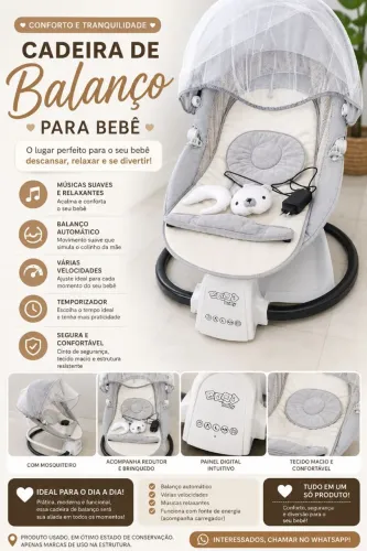 Cadeirinha de balanço automática de bebê Maxi Baby