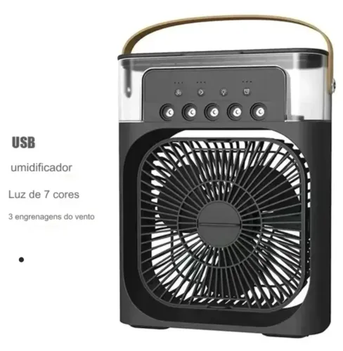Mini Ar Condicionado Portátil Umidificador Ventilador 3 Velocidades