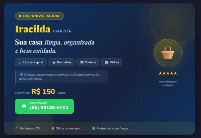 Diarista - Iracilda | Fortaleza