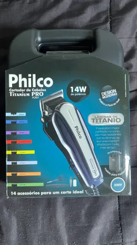 Máquina Cortador De Cabelo Philco Titanium Pro Pcr01 220v Com Maleta e 14 Acessórios