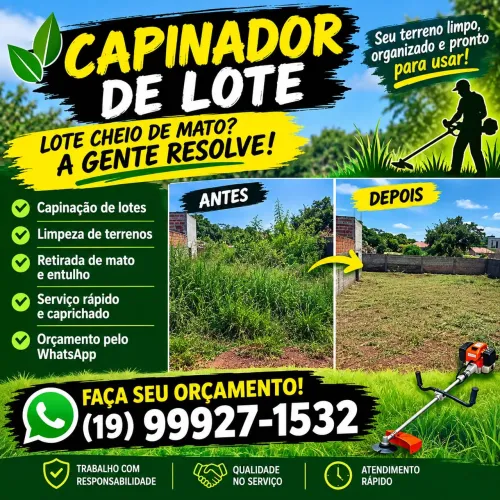 Serviços de limpeza de lote