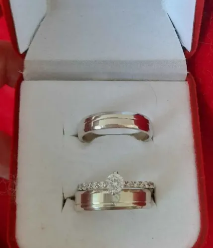 Lindas Alianças Elegantes com Garantia Vitalícia- Prata Legítima 925