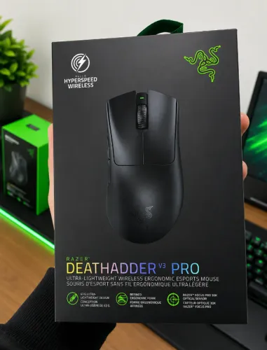 Mouse Razer Deathadder V3 Pro + Hyperpolling Óptico USB