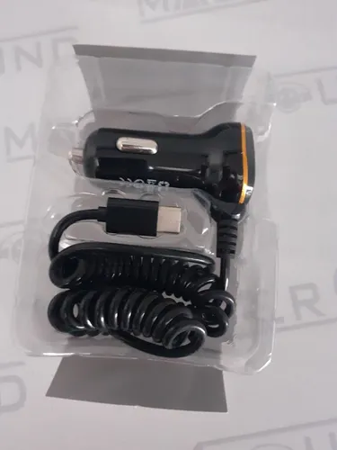 Kit carregador veicular.com 1 entrada USB, cabo fixo, com entrada tipo c. Novo.