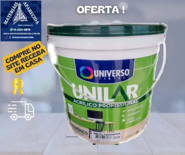 Tinta Acrilica Parede Unilar 15L Branca- nova
