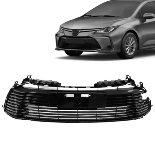 Grade Parachoque Toyota Corolla 2020/ - Central Preto Brilhante - Fipparts