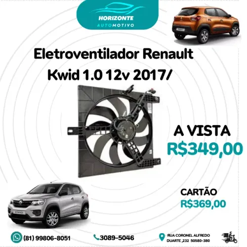 eletroventilador renault kwid 1.0 12v 2017/