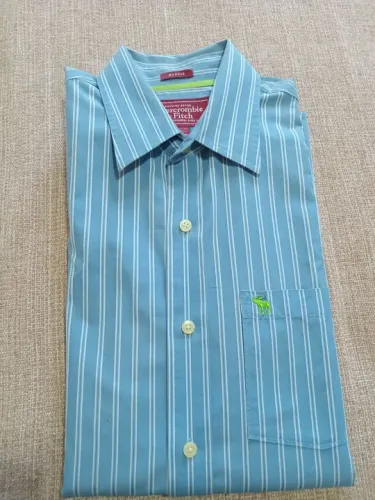 Impecável camisa masculina Abercrombie & Fitch, tamanho XXL, 100% algodão