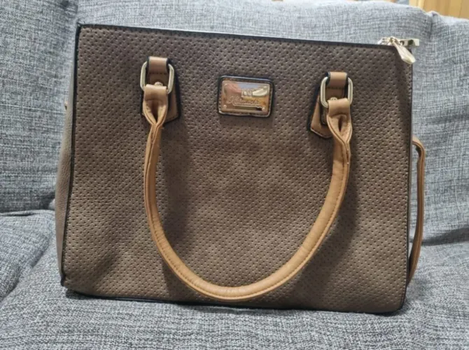 bolsa de ombro haimashi bege nova
