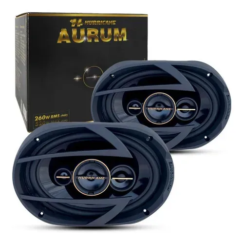 Par De Alto Falante 6x9 Hurricane 260w Rms Quadriaxial Aurum