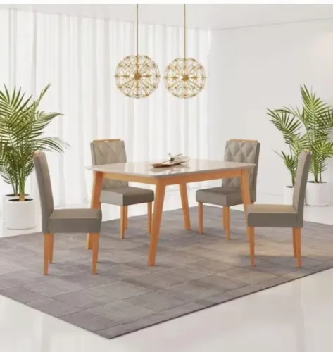 Mesa Elegance 4 lugares madeira macica