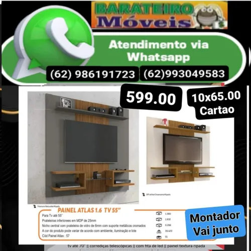 Painel para TV 55'' com design moderno- Novo