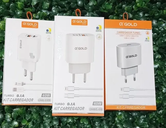 carregador celular turbo 40w 9.1 tipo c e ios c novo